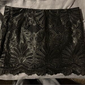 H&M black eyelet, mini skirt